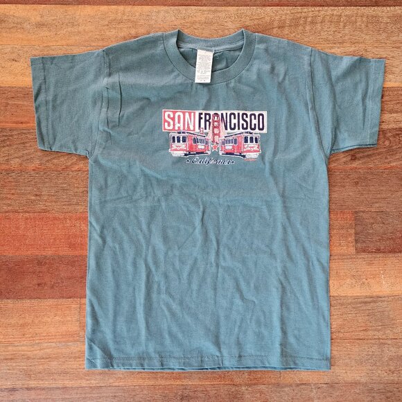 NWOT San Francisco Green Boys T-Shirt Size Medium 8 - Picture 1 of 9